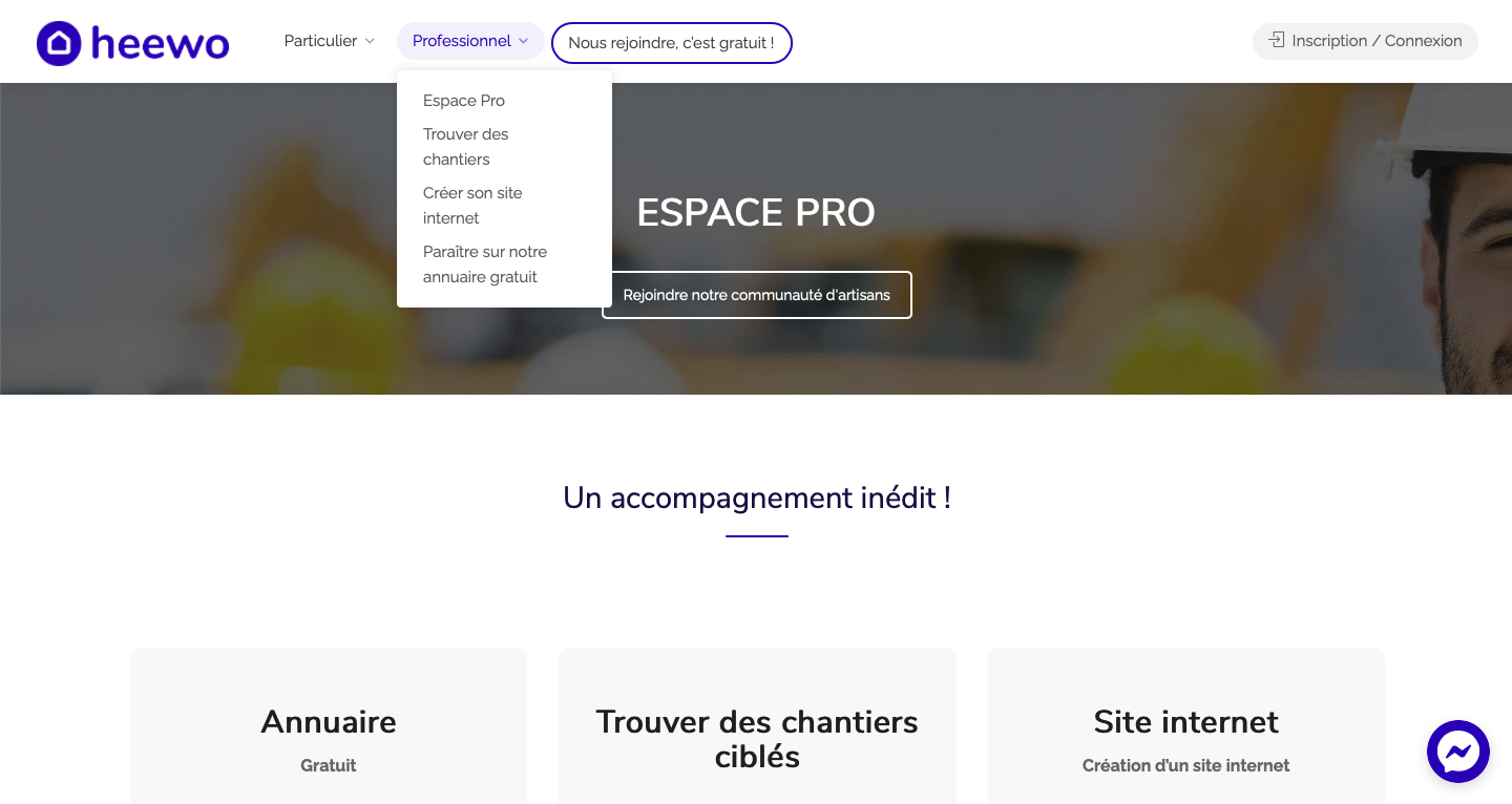 Agence web Paris - page du site internet
